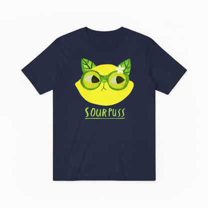 Sour Puss Funny Cat Graphic Tee - Lemon Lover T-Shirt T4026