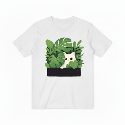 Cute Cat Plant Lover Graphic Tee - Tropical T-Shirt T4028