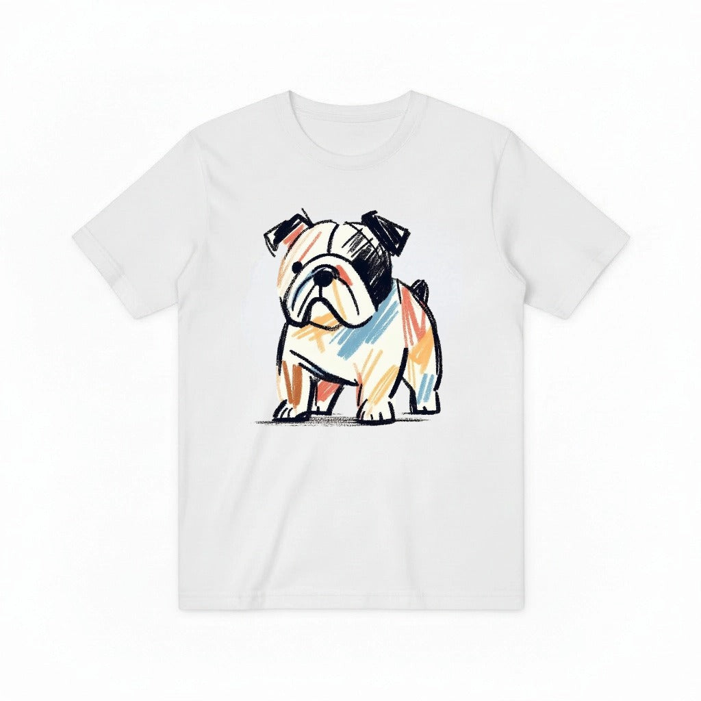 Colorful Bulldog Graphic Tee - Artistic Dog Lover T-Shirt T4025