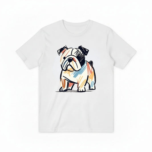 Colorful Bulldog Graphic Tee - Artistic Dog Lover T-Shirt T4025