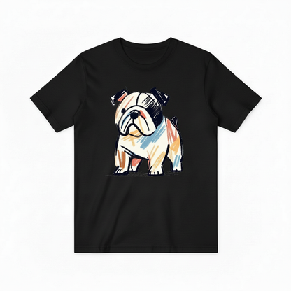 Colorful Bulldog Graphic Tee - Artistic Dog Lover T-Shirt T4025