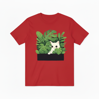Cute Cat Plant Lover Graphic Tee - Tropical T-Shirt T4028