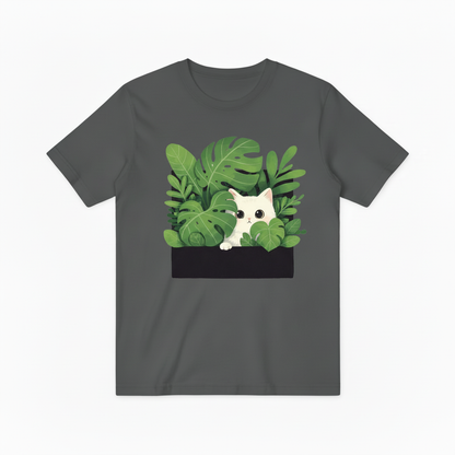 Cute Cat Plant Lover Graphic Tee - Tropical T-Shirt T4028