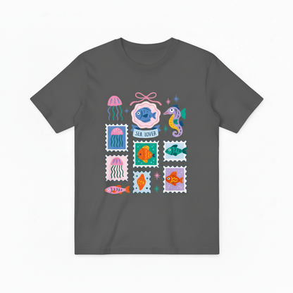 Sea Lover Ocean Graphic Tee - Cute Marine Life T-Shirt T4029
