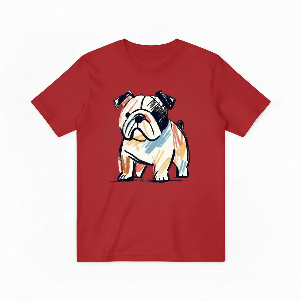 Colorful Bulldog Graphic Tee - Artistic Dog Lover T-Shirt T4025