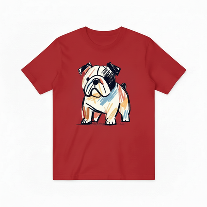 Colorful Bulldog Graphic Tee - Artistic Dog Lover T-Shirt T4025