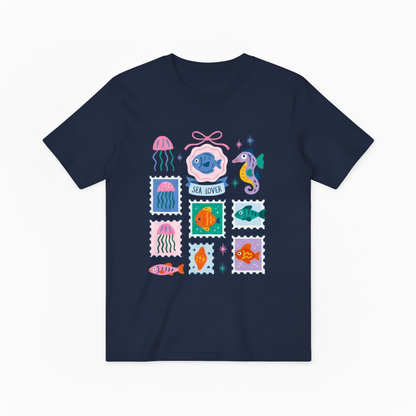 Sea Lover Ocean Graphic Tee - Cute Marine Life T-Shirt T4029