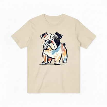 Colorful Bulldog Graphic Tee - Artistic Dog Lover T-Shirt T4025