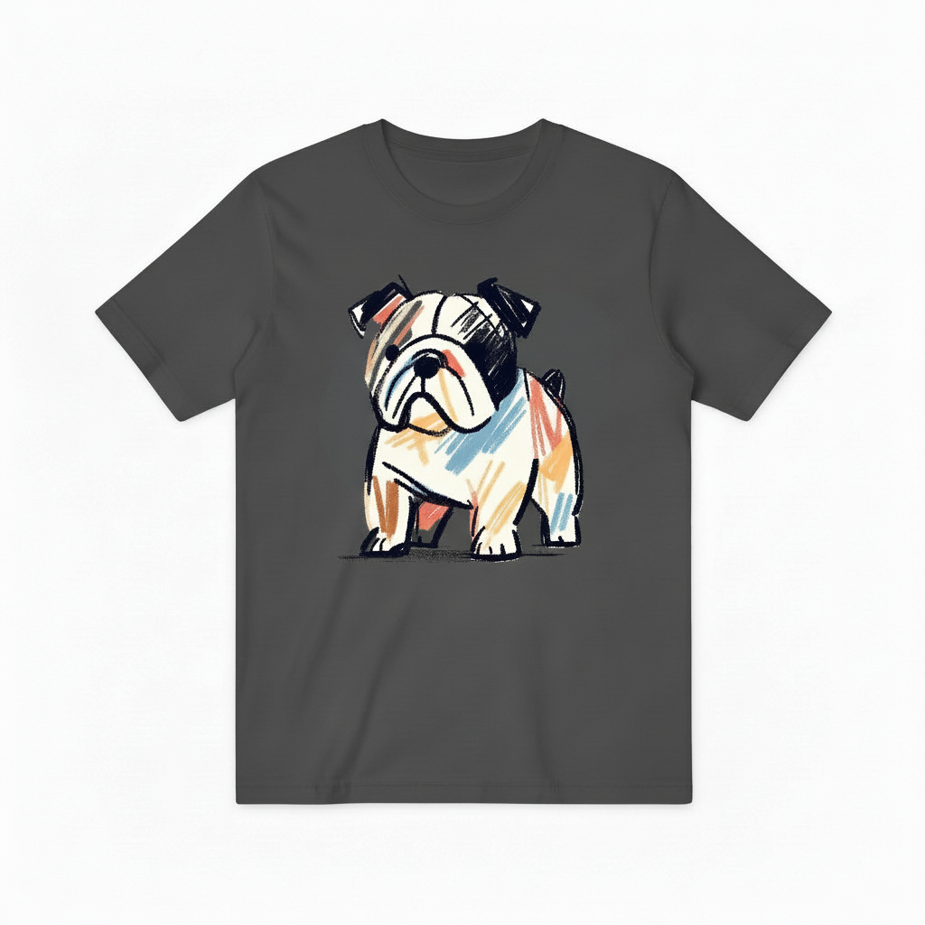 Colorful Bulldog Graphic Tee - Artistic Dog Lover T-Shirt T4025
