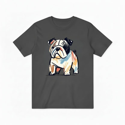 Colorful Bulldog Graphic Tee - Artistic Dog Lover T-Shirt T4025