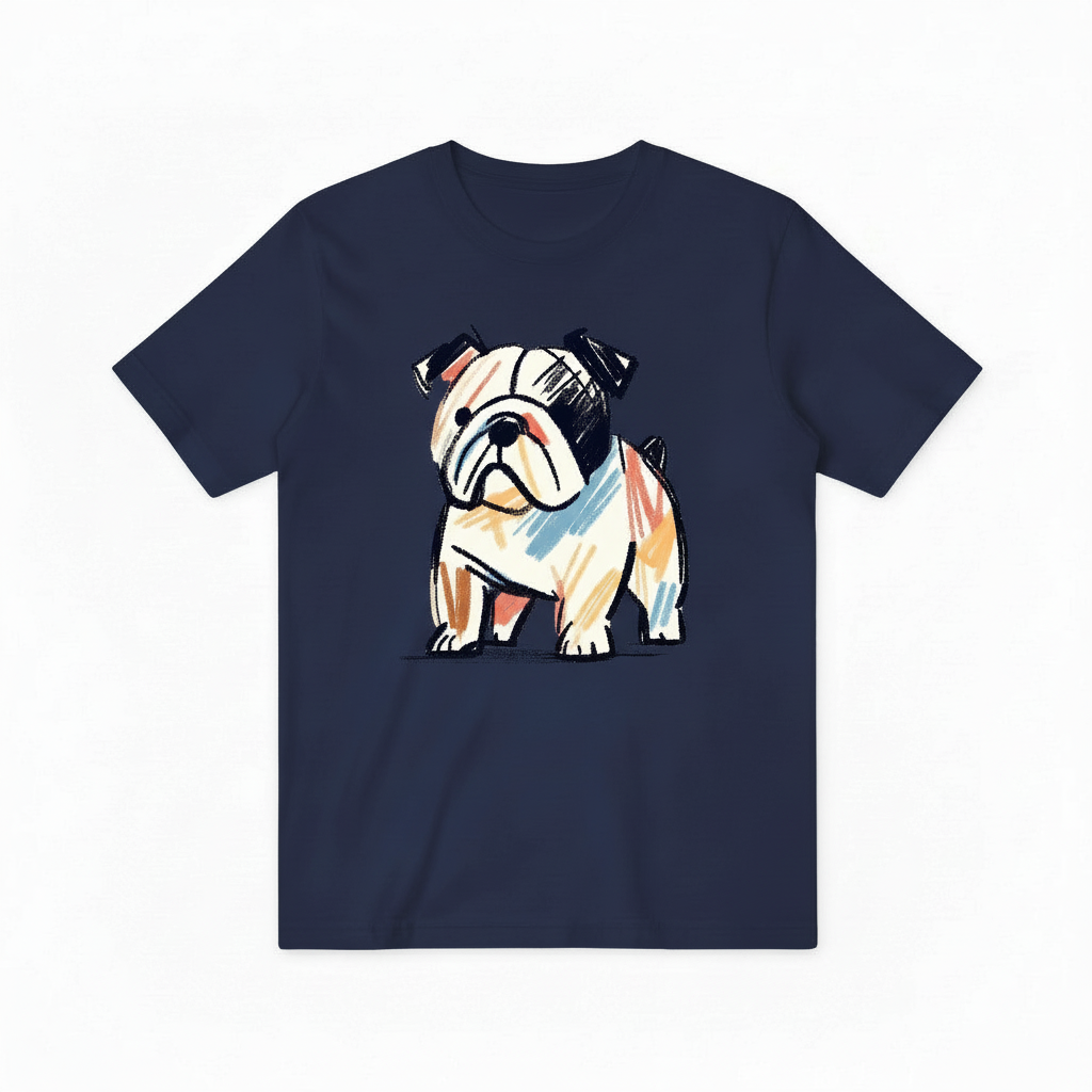 Colorful Bulldog Graphic Tee - Artistic Dog Lover T-Shirt T4025