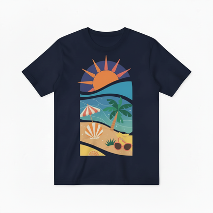 Retro Beach Sunset Graphic Tee - Summer Vacation T-Shirt T4031
