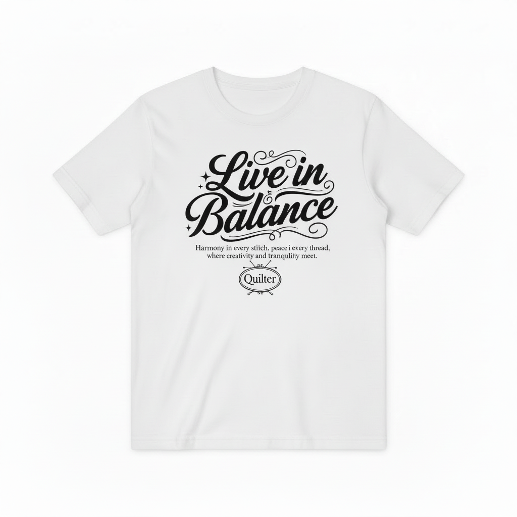 Live in Balance Quilter Graphic Tee - Crafting Lover T-Shirt T4032