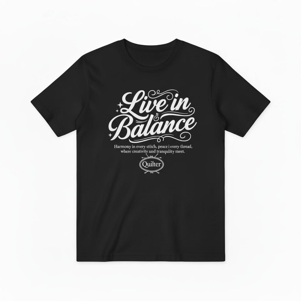 Live in Balance Quilter Graphic Tee - Crafting Lover T-Shirt T4032
