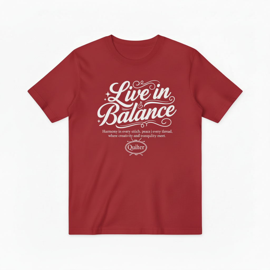 Live in Balance Quilter Graphic Tee - Crafting Lover T-Shirt T4032