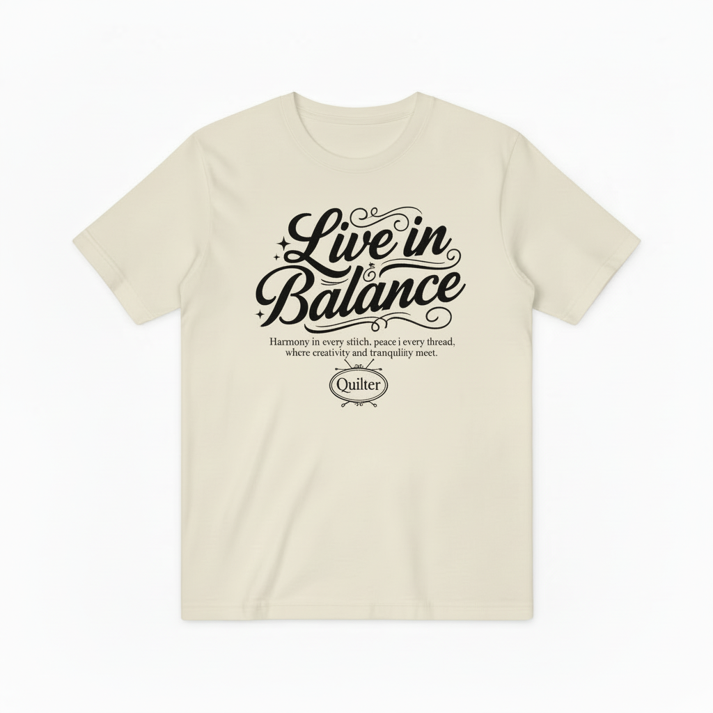 Live in Balance Quilter Graphic Tee - Crafting Lover T-Shirt T4032
