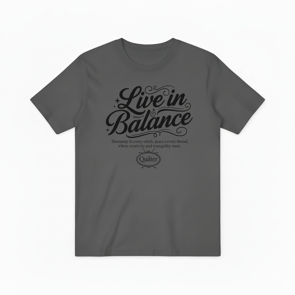 Live in Balance Quilter Graphic Tee - Crafting Lover T-Shirt T4032