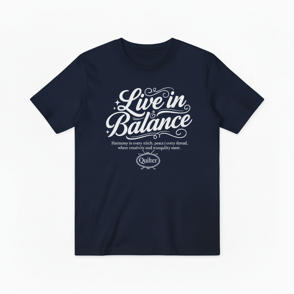 Live in Balance Quilter Graphic Tee - Crafting Lover T-Shirt T4032