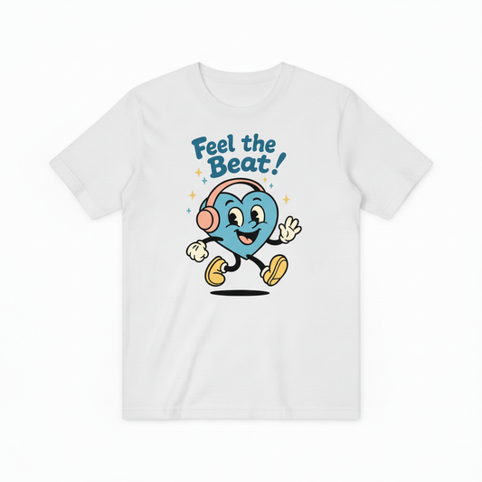 Music Heart Graphic Tee - Feel the Beat Retro T-Shirt T4030