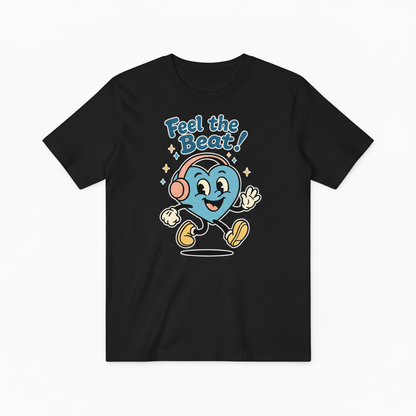 Music Heart Graphic Tee - Feel the Beat Retro T-Shirt T4030