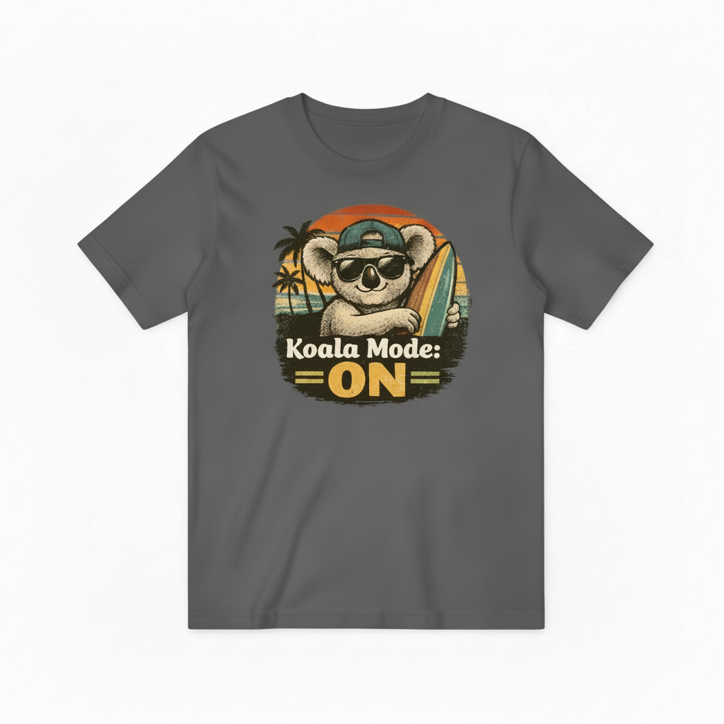 Funny Koala Surfing Graphic Tee - Beach Lover T-Shirt T4034