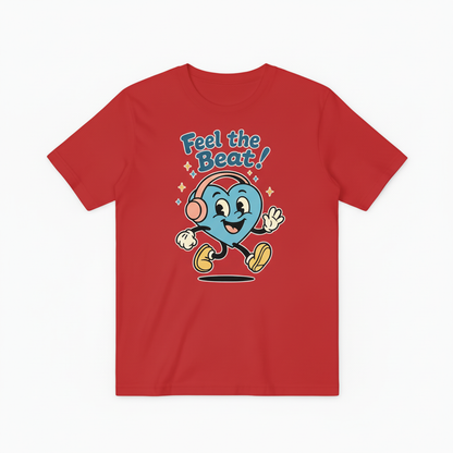 Music Heart Graphic Tee - Feel the Beat Retro T-Shirt T4030