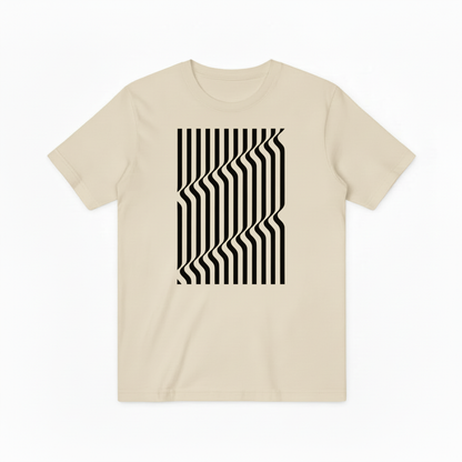 Optical Illusion Stripe Graphic Tee - Modern Geometric T-Shirt T4036