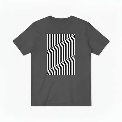 Optical Illusion Stripe Graphic Tee - Modern Geometric T-Shirt T4036