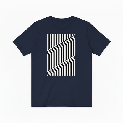 Optical Illusion Stripe Graphic Tee - Modern Geometric T-Shirt T4036