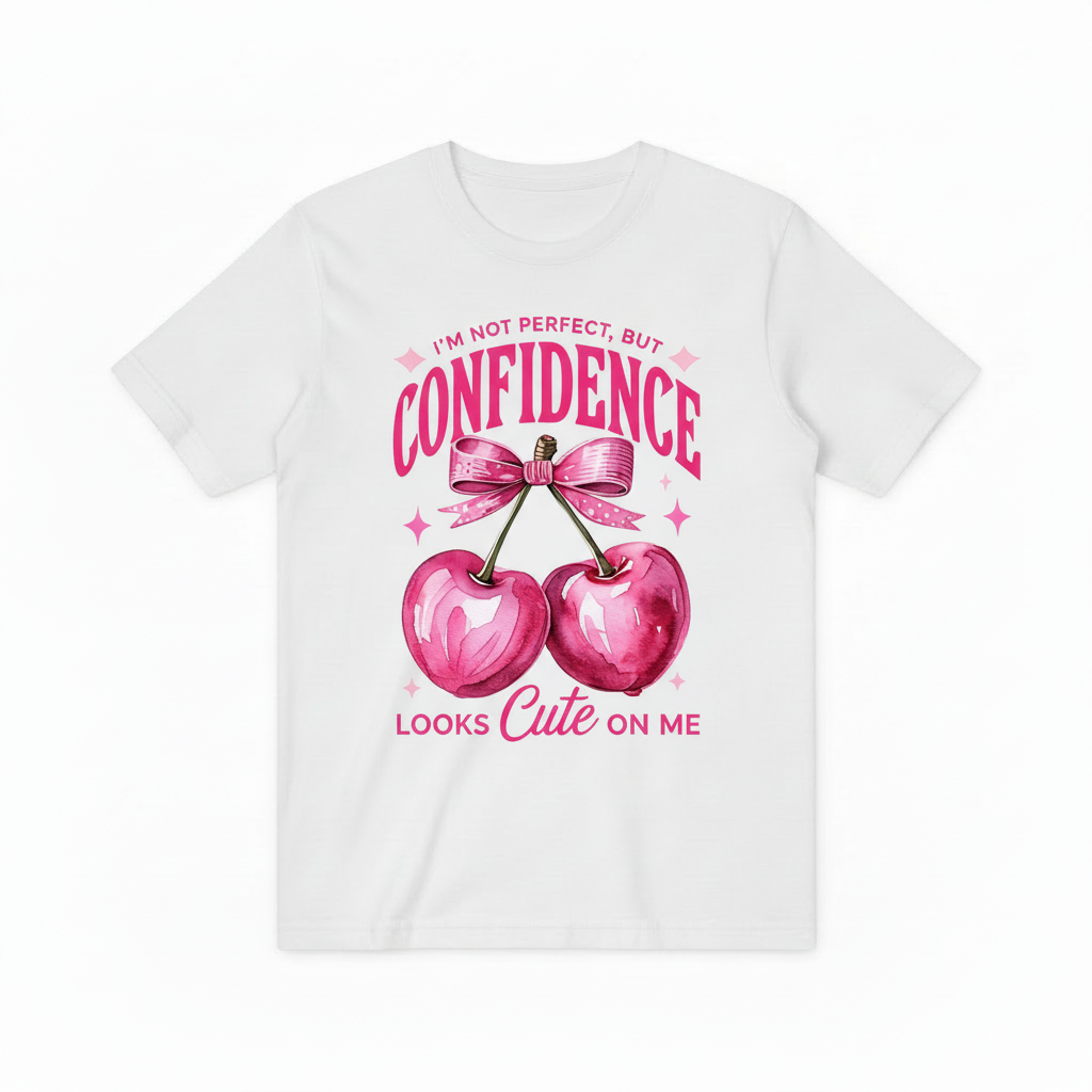 Empowerment Cherry Graphic Tee - Confidence Cute T-Shirt T4037