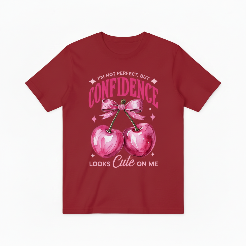 Empowerment Cherry Graphic Tee - Confidence Cute T-Shirt T4037