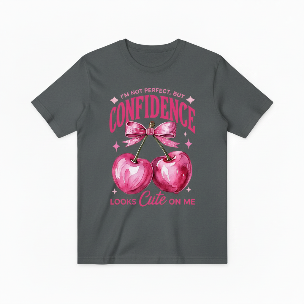 Empowerment Cherry Graphic Tee - Confidence Cute T-Shirt T4037