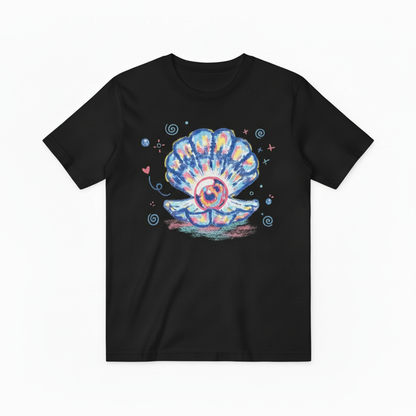 Watercolor Ocean Shell Graphic Tee - Beach Pearl T-Shirt T4038