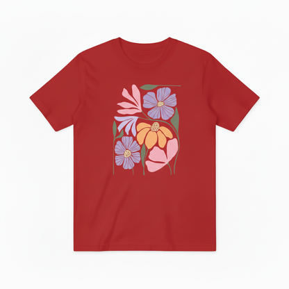 Modern Flower Graphic Tee - Pastel Botanical Art T-Shirt T4035