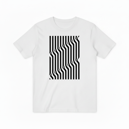 Optical Illusion Stripe Graphic Tee - Modern Geometric T-Shirt T4036