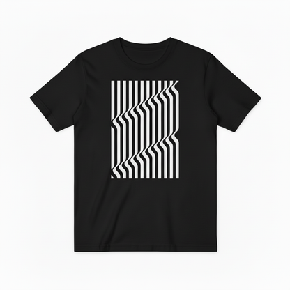 Optical Illusion Stripe Graphic Tee - Modern Geometric T-Shirt T4036