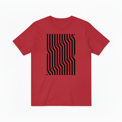 Optical Illusion Stripe Graphic Tee - Modern Geometric T-Shirt T4036