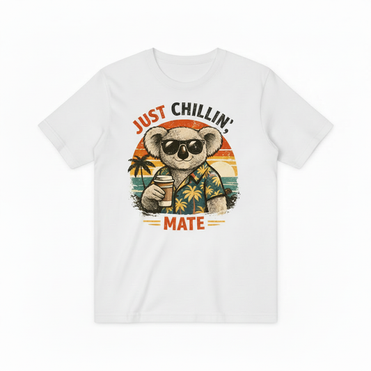 Funny Koala Beach Graphic Tee - Just Chillin T-Shirt T4042