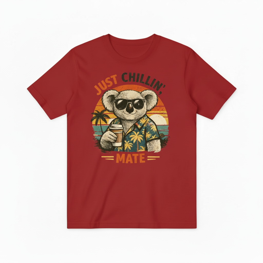 Funny Koala Beach Graphic Tee - Just Chillin T-Shirt T4042