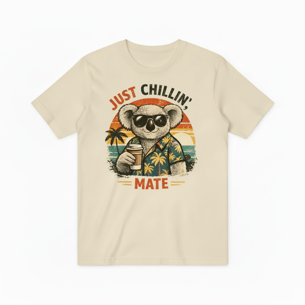 Funny Koala Beach Graphic Tee - Just Chillin T-Shirt T4042