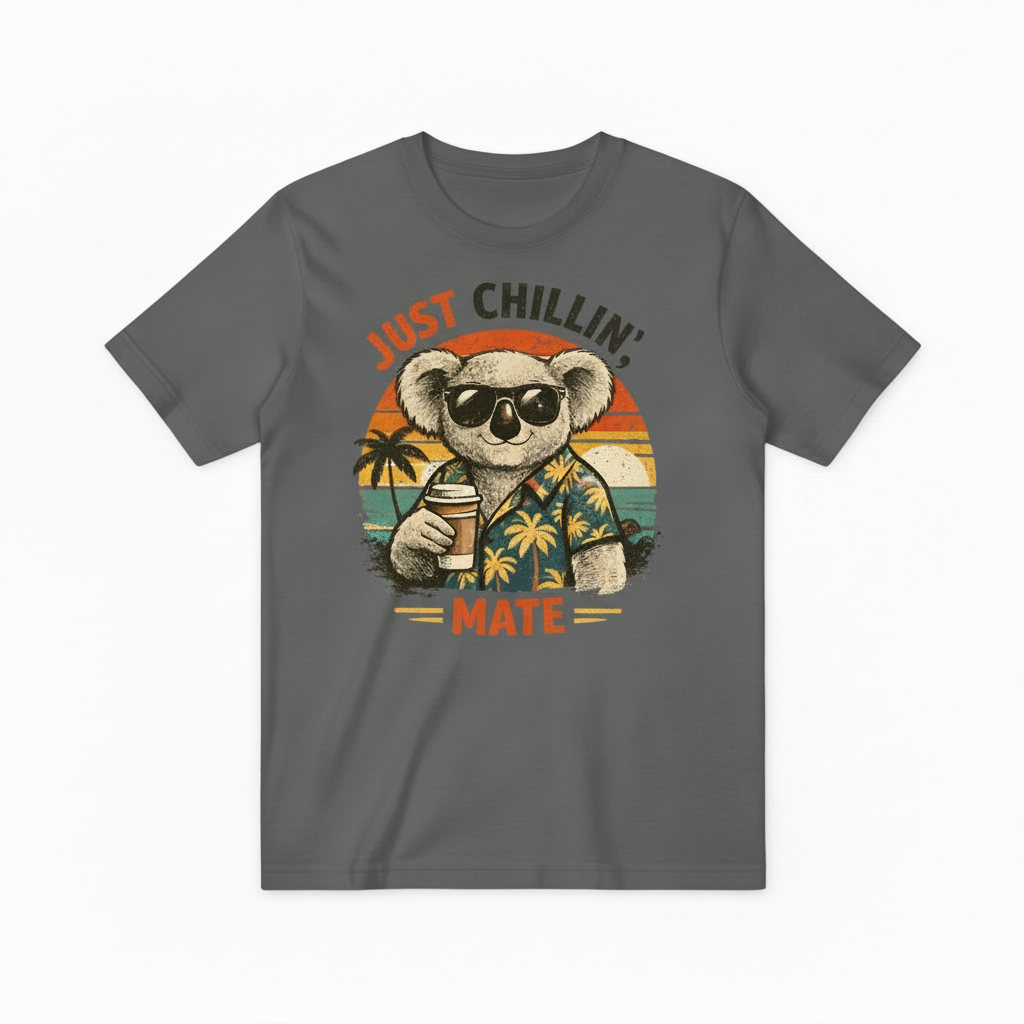Funny Koala Beach Graphic Tee - Just Chillin T-Shirt T4042