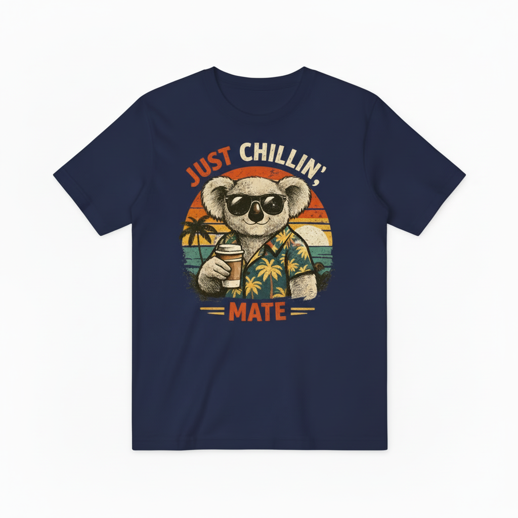 Funny Koala Beach Graphic Tee - Just Chillin T-Shirt T4042