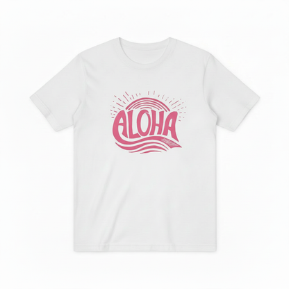 Aloha Retro Typography Graphic Tee - Beach T-Shirt T4043