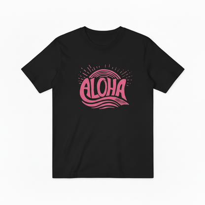 Aloha Retro Typography Graphic Tee - Beach T-Shirt T4043