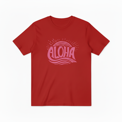 Aloha Retro Typography Graphic Tee - Beach T-Shirt T4043