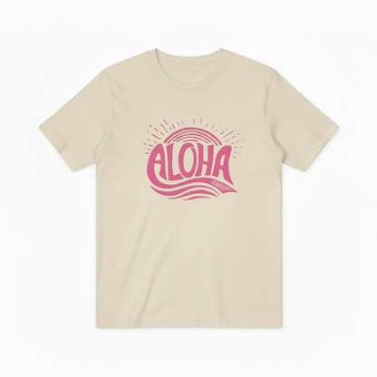 Aloha Retro Typography Graphic Tee - Beach T-Shirt T4043