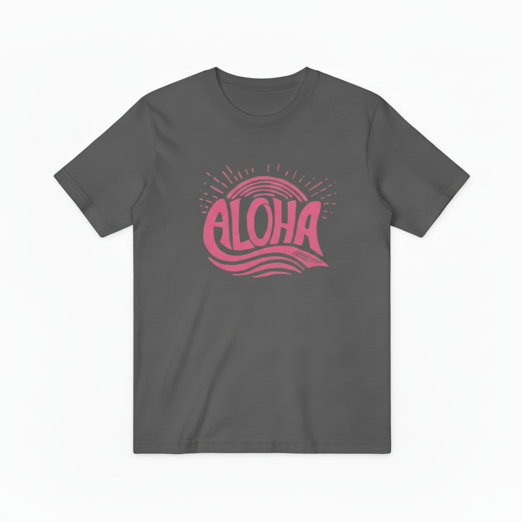 Aloha Retro Typography Graphic Tee - Beach T-Shirt T4043