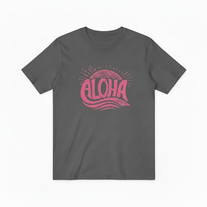 Aloha Retro Typography Graphic Tee - Beach T-Shirt T4043