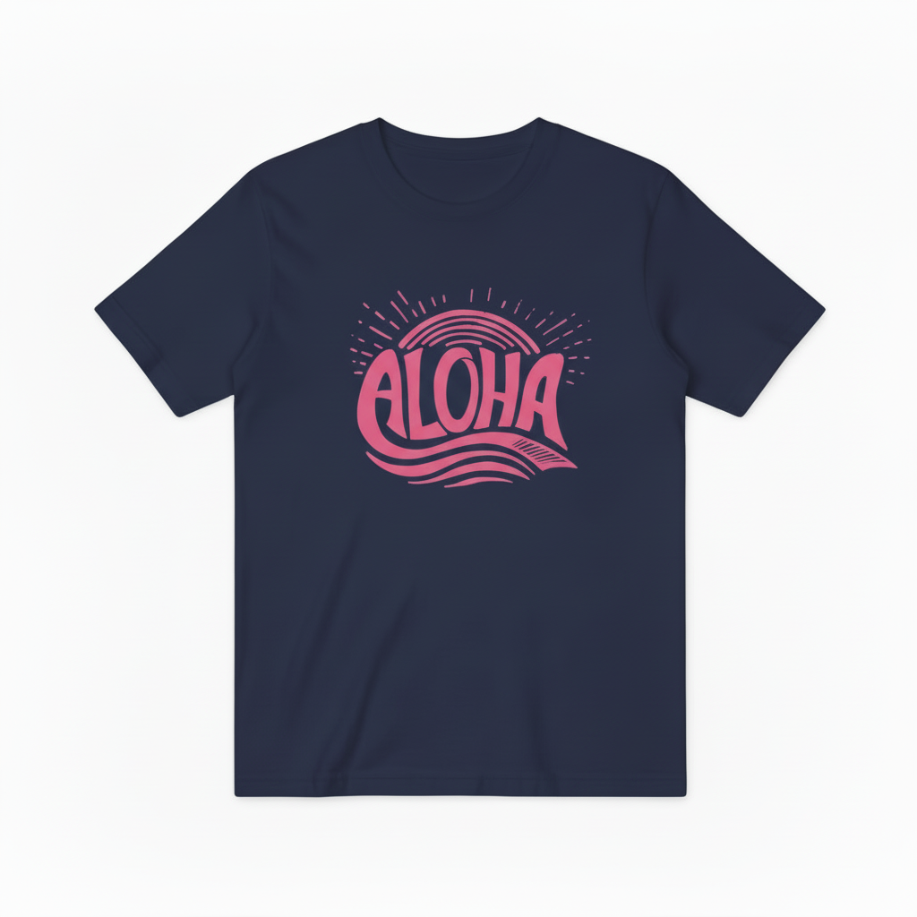 Aloha Retro Typography Graphic Tee - Beach T-Shirt T4043