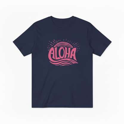 Aloha Retro Typography Graphic Tee - Beach T-Shirt T4043